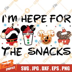 Im Just Here For The Snacks SVG, Carnival Food SVG, Family Vacation SVG, Mickey Christmas SVG, Christmas SVG, Holiday SV