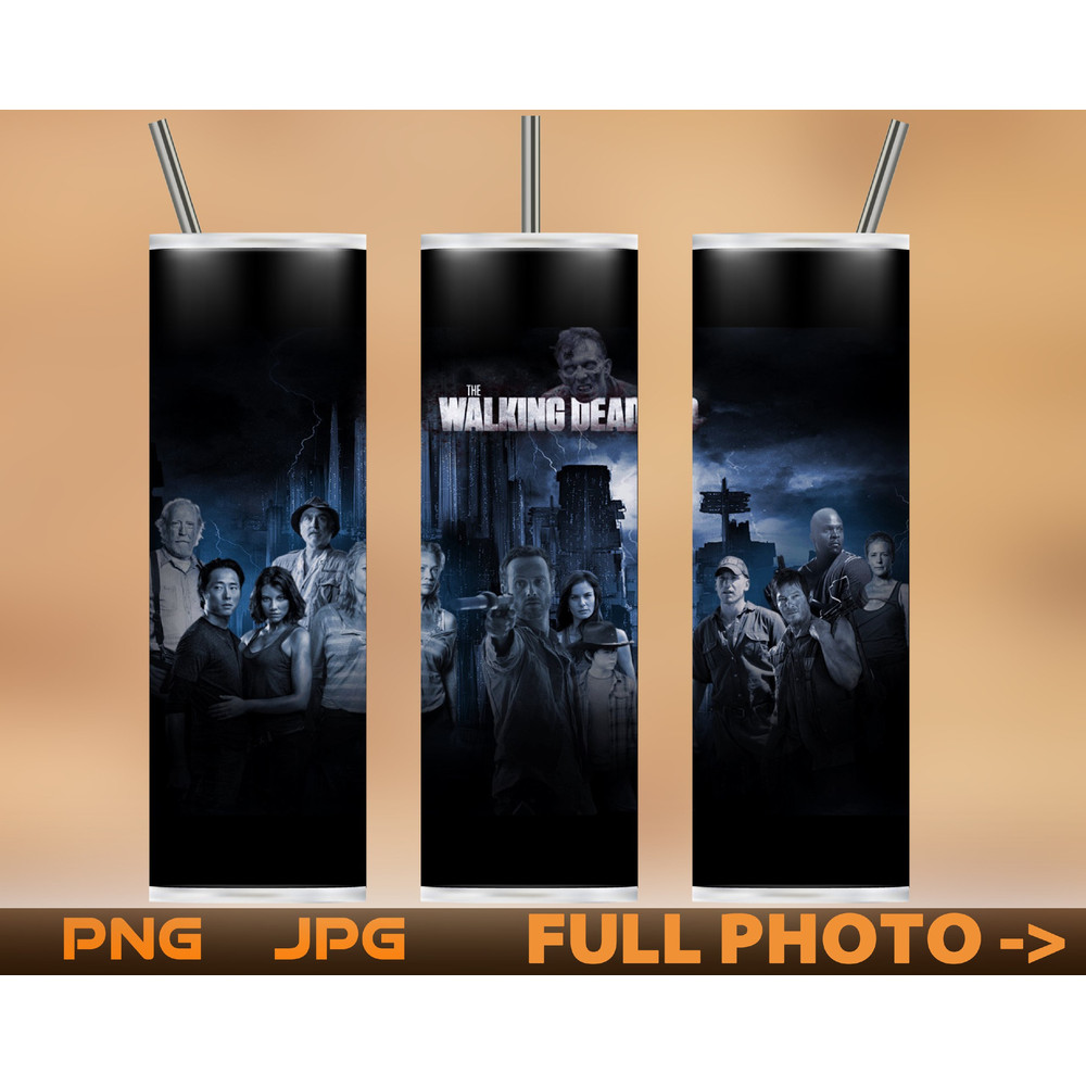 The Walking Dead Sublimation PNG Tumbler Straight 2030oz Skinny Tumbler Design Instant Digital Download #2.jpg