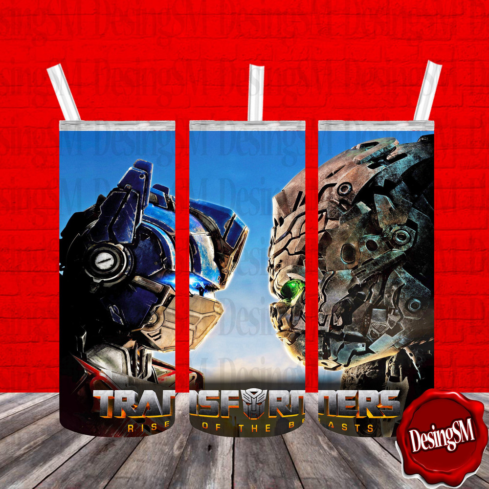 Transformers Tumbler Desing, Skinny Tumbler 20oz Design, Transformers Sublimation, Digital png, Transformers Rise of the Beasts wrap png.jpg