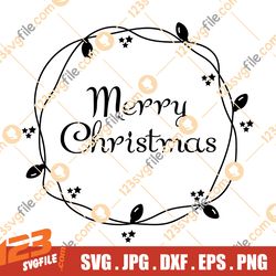 Merry Christmas SVG, Christmas Wreath