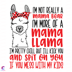 i am not really a mama bear i am more of a mama llama svg, mothers day svg, mama