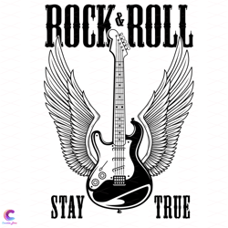 rock and roll stay true guitar wings svg, trending svg, rock and roll svg, guita