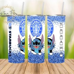 stitch with sparkle tumbler, stitch tumbler, stitch 20oz skinny tumbler, stitch 30oz skinny tumbler