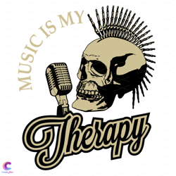 therapy skull singer svg, trending svg, skull svg, microphone svg, music svg, sk