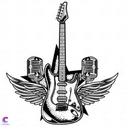 electric guitar wings svg, trending svg, electric guitar svg, wings svg, microph