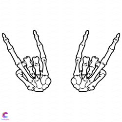 funny rock on skeleton hands svg, trending svg, hand sign svg, rock svg, rockin