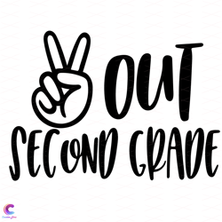 peace out second grade svg, trending svg, peace svg, second grade svg, school sv