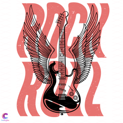 rock roll guitar bass svg, trending svg, rock svg, guitar svg, wing svg, roll sv