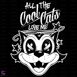 all the cool cats love me svg, trending svg, cool cat svg, cat svg, smiley cat s