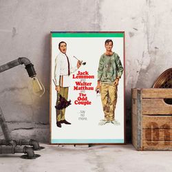 movie poster, film poster, the odd couple poster, wall art, wall decor, prints, home decor, improbable roommate pairing