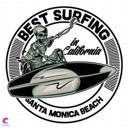 best surfing in california santa monica beach svg, trending svg, skeleton svg, s