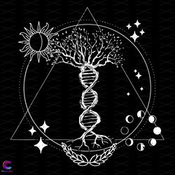 triangle moon phases and tree life dna svg, trending svg, sun svg, tree life svg