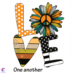 love one another svg, trending svg, peace svg, vintage love svg, sunflower svg,