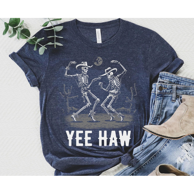 Cowboy Skeleton Yeehaw Shirt Dancing Skeleton T-shirt Western Southern Life Country Music Tee Trendy Western Graphic Tee - 2.jpg