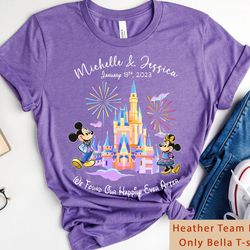 custom disney castle couple matching we found our happily ever after shirt, disney ma