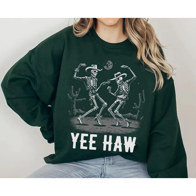 Cowboy Skeleton Yeehaw Shirt Dancing Skeleton T-shirt Western Southern Life Country Music Tee Trendy Western Graphic Tee - 5.jpg