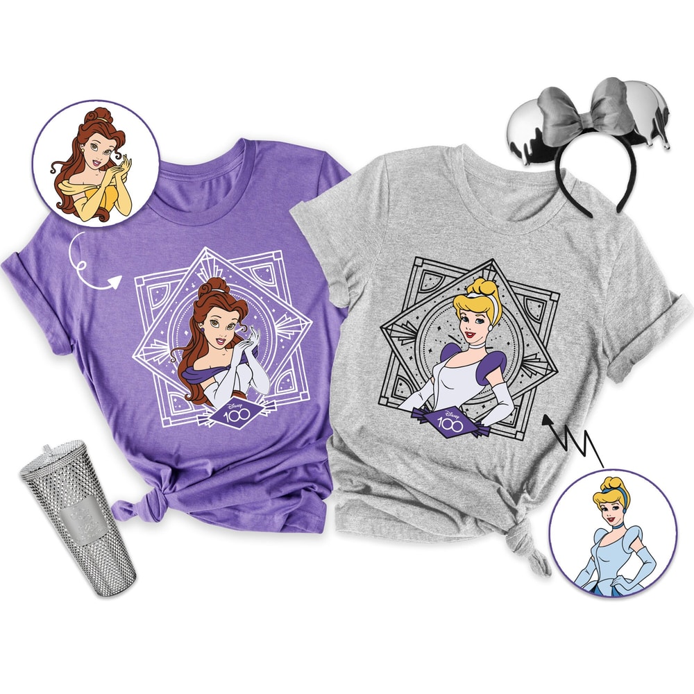 Custom Disney100 Disney Princess Shirt Disney 100 Years Of Wonder Tee Disneyland 100th Anniversary Shirt Disney Resort Park Shirt - 1.jpg