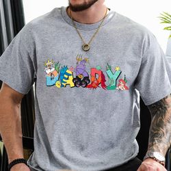 custom name the little mermaid daddy shirt, personalized dad t-shirt, father's day gi