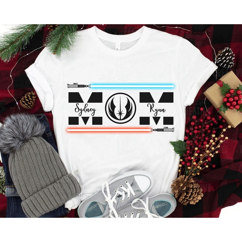 Custom Star Wars Mom Jedi Lightsaber Shirt Mother Son Daughter T-shirt Mother's Day Gift Ideas Galaxy's Edge Walt Disney World Trip - 2.jpg