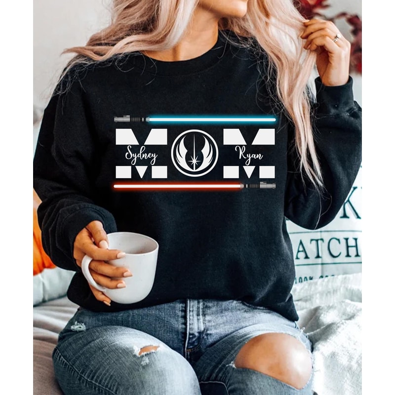 Custom Star Wars Mom Jedi Lightsaber Shirt Mother Son Daughter T-shirt Mother's Day Gift Ideas Galaxy's Edge Walt Disney World Trip - 3.jpg