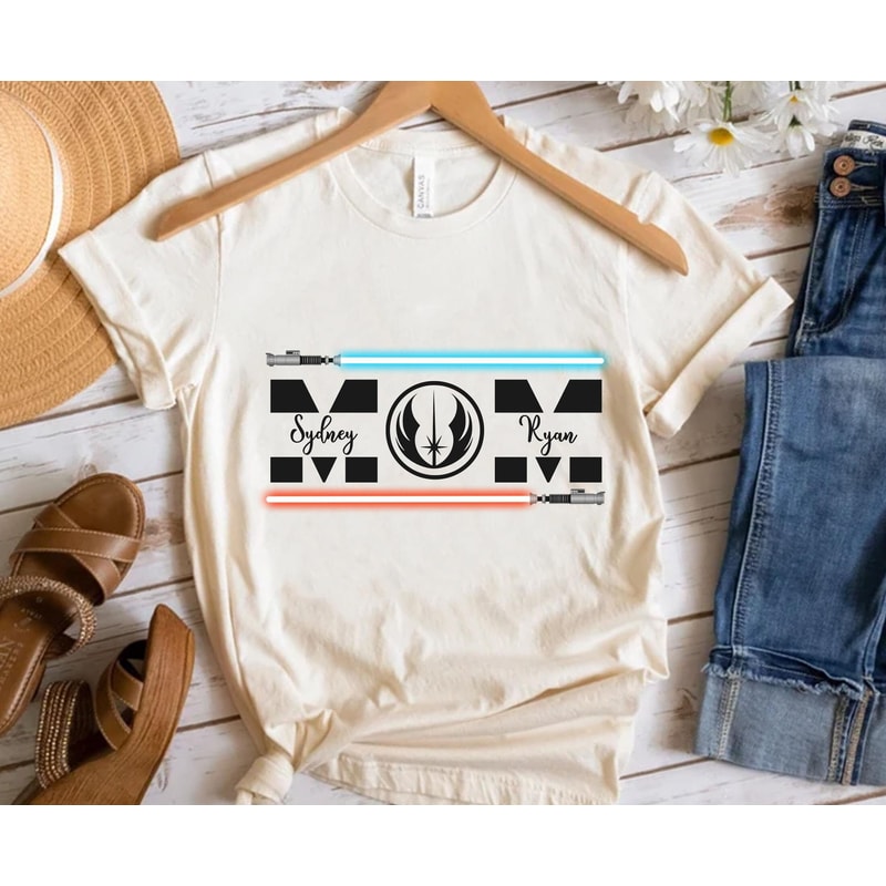 Custom Star Wars Mom Jedi Lightsaber Shirt Mother Son Daughter T-shirt Mother's Day Gift Ideas Galaxy's Edge Walt Disney World Trip - 4.jpg
