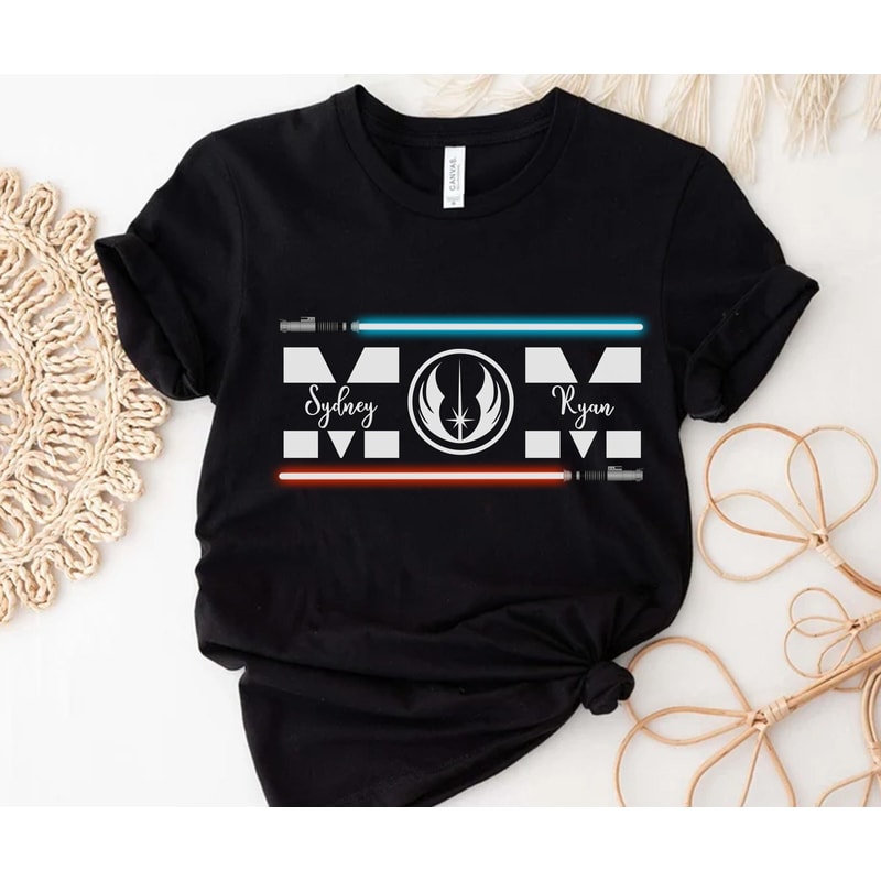 Custom Star Wars Mom Jedi Lightsaber Shirt Mother Son Daughter T-shirt Mother's Day Gift Ideas Galaxy's Edge Walt Disney World Trip - 5.jpg