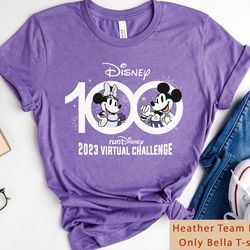 disney 100 mickey minnie 2023 virtual challenge shirt, disney marathon weekend t-shir
