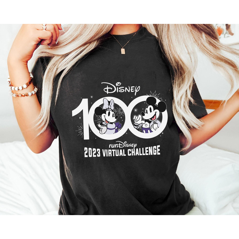 Disney 100 Mickey Minnie 2023 Virtual Challenge Shirt Disney Marathon Weekend T-shirt Disney Running Shirt Disney 100 Years Of Wonder - 4.jpg