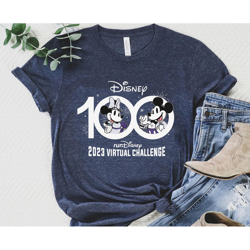 Disney 100 Mickey Minnie 2023 Virtual Challenge Shirt Disney Marathon Weekend T-shirt Disney Running Shirt Disney 100 Years Of Wonder - 5.jpg
