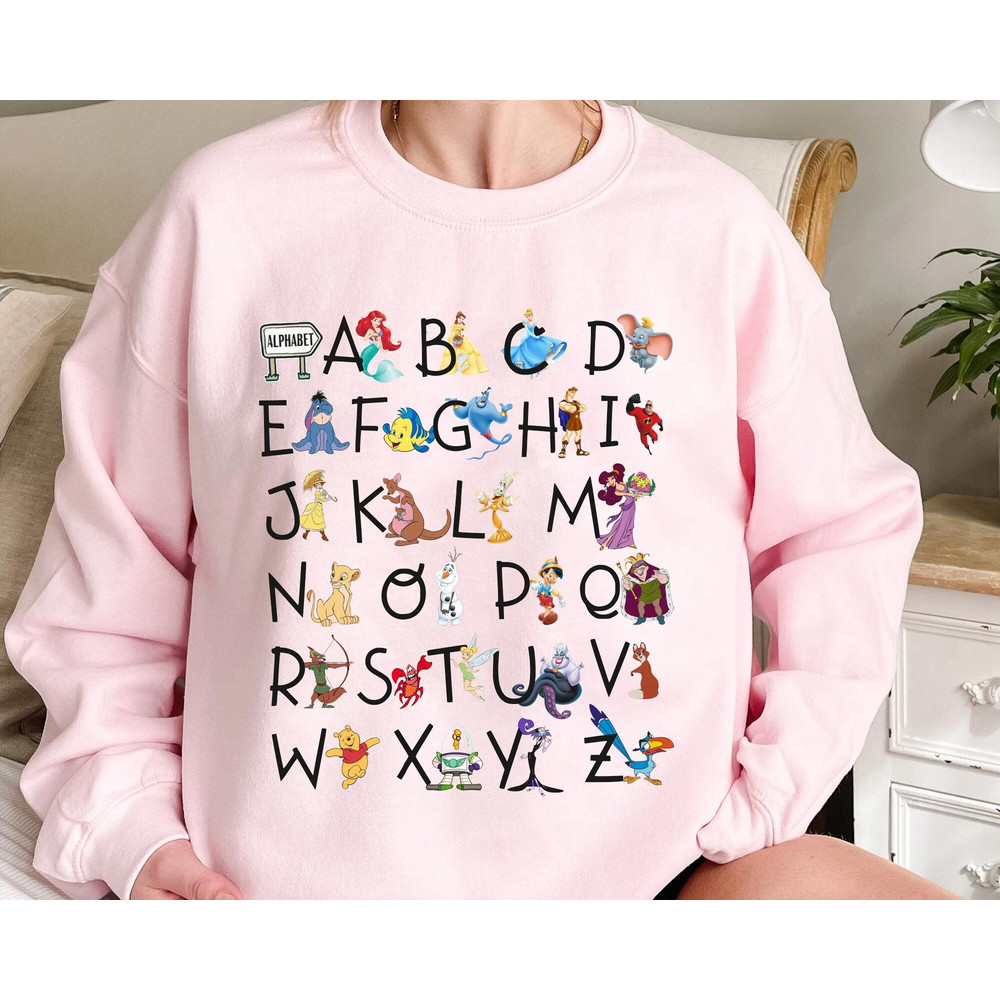 Disney Alphabet Characters from A to Z Shirt Disney Teacher T-shirt Walt Disney World Teacher Appreciation Disney Kindergarten Tee - 3.jpg
