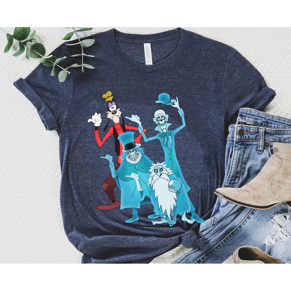 Goofy And Hitchhiking Ghost Haunted Mansion Shirt  Disney Halloween Party T-shirt  Walt Disney World Trip Outfits  Disney Halloween Gift - 2.jpg
