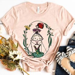 lady on tightrope girl floral shirt the haunted mansion t-shirt magic kingdom disneyl