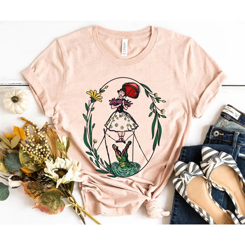 Lady On Tightrope Girl Floral Shirt The Haunted Mansion T-shirt Magic Kingdom Disneyland Trip Mickey's Not So Scary Party Halloween Holiday - 1.jpg