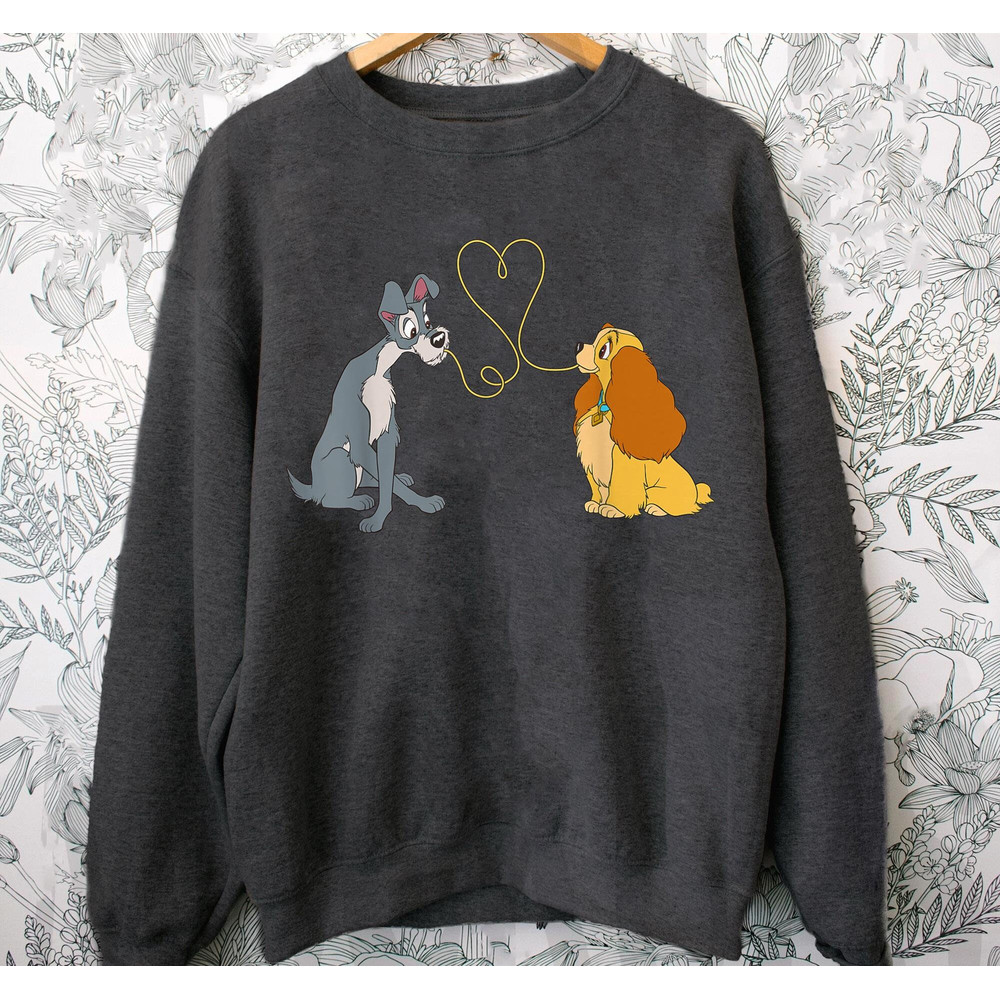 Lady And The Tramp Bella Notte Shirt  Disney Love Heart Tee  Disney Valentine's Day T-shirt  Disneyland Couple Matching Trip - 4.jpg