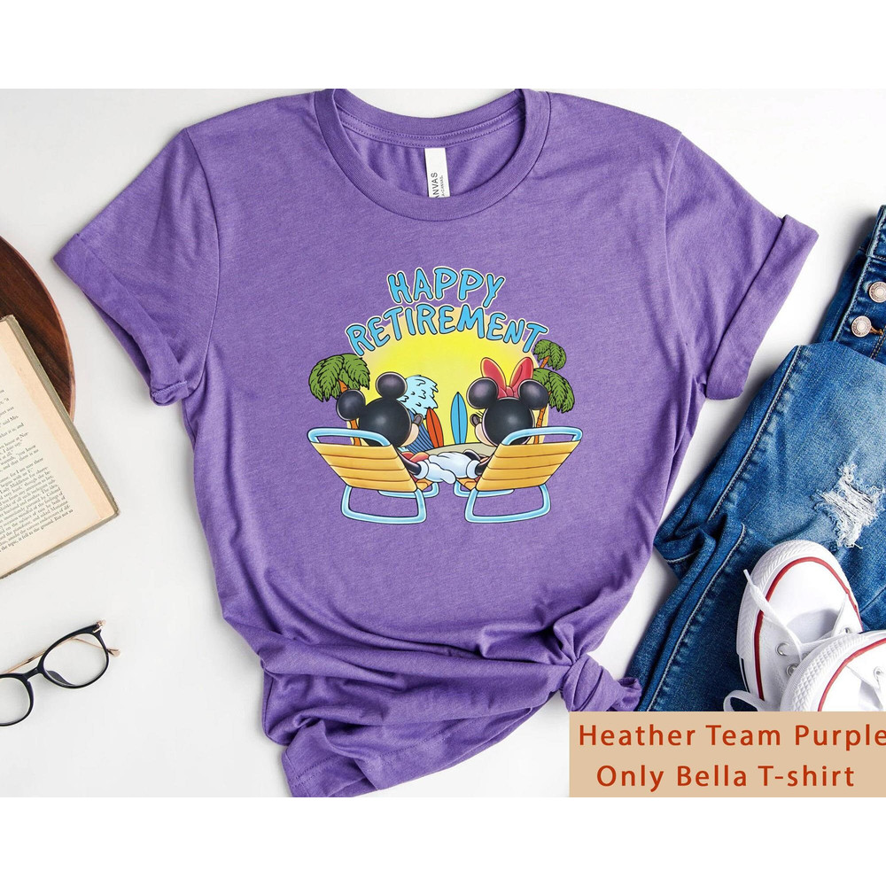 Mickey And Minnie Sunset Happy Retirement T-shirt Disney Retired 2023 Summer Beach Tee Walt Disney World T-shirt Funny Disneyland Trip - 2.jpg