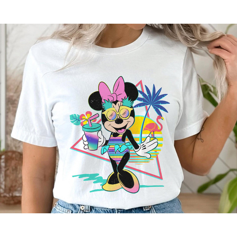 Retro 80s Disney Minnie Mouse Unicorn Stripes Pineapples Shirt Disney Summer Vibes Summer Vacation Tee Disney Family Matching T-shirt - 3.jpg