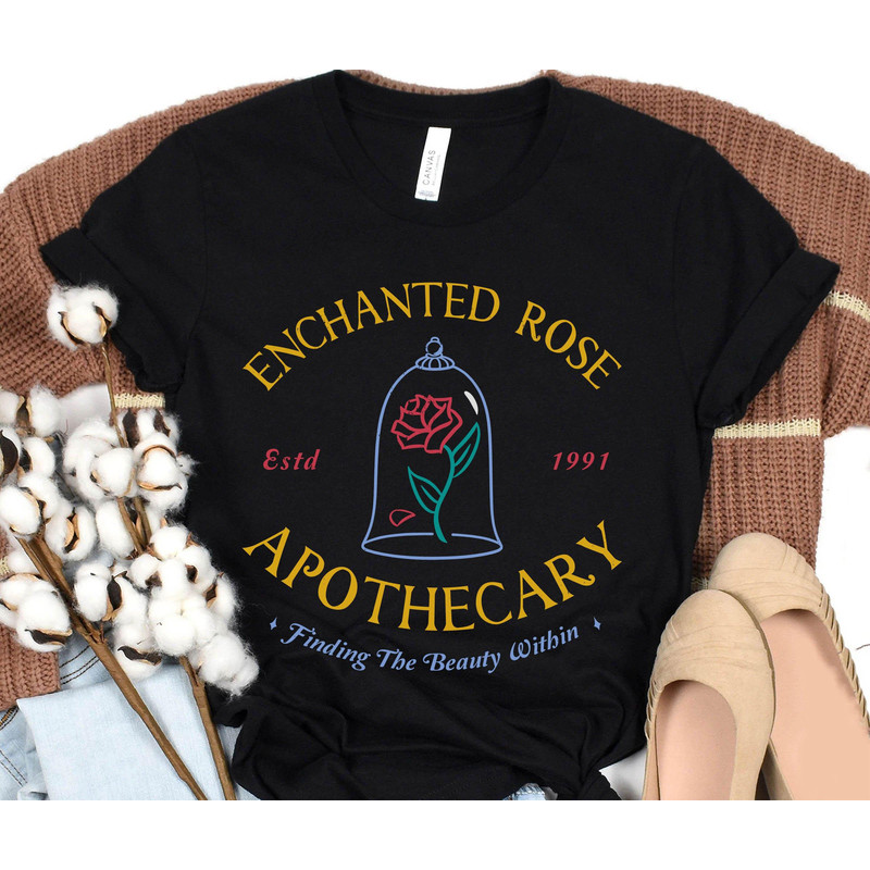 Retro Enchanted Rose Apothecary Shirt Beauty And The Beast Disney T-shirt Magic Kingdom Walt Disney World Disneyland Trip Outfits - 1.jpg