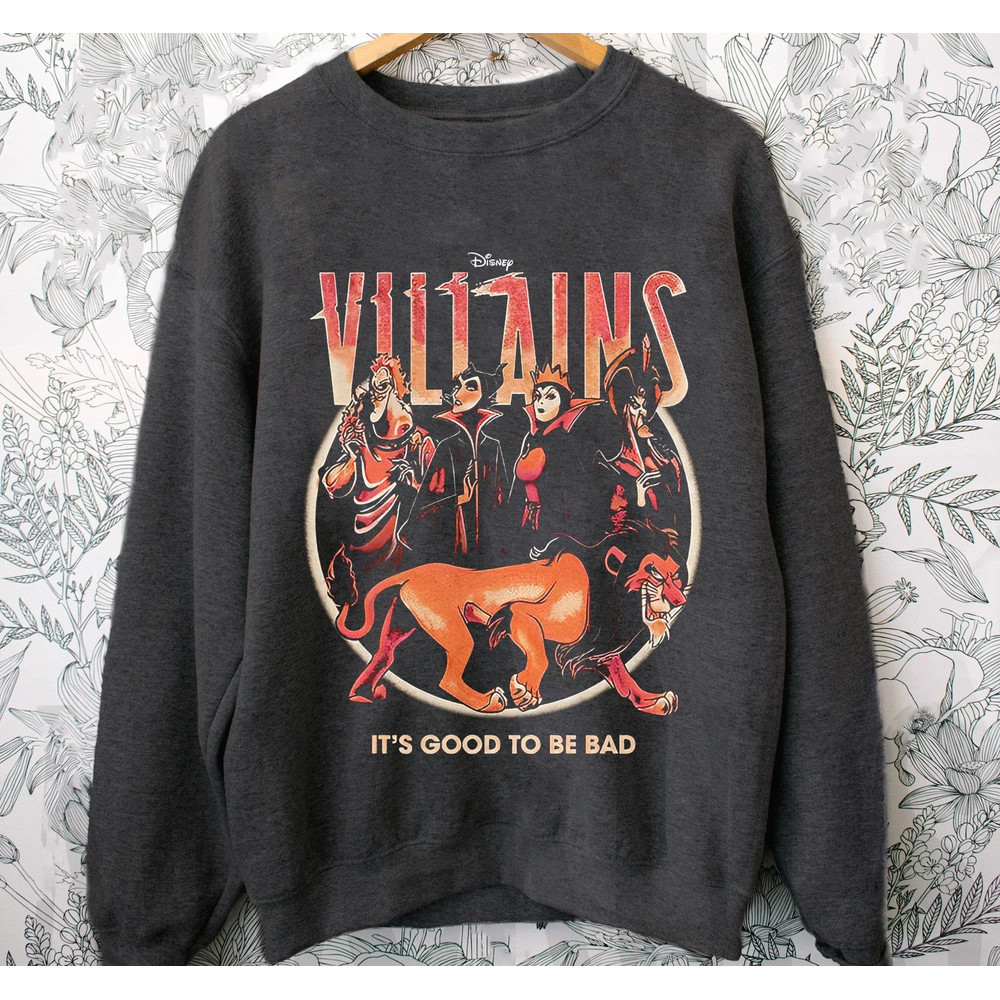 Retro Disney Villains Group Sweatshirt Scar Evil Queen Maleficent Hades Jafar T-shirt Walt Disney World Tee Disneyland Family Vacation - 1.jpg