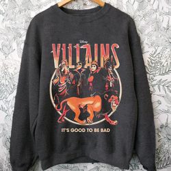 retro disney villains group sweatshirt, scar evil queen maleficent hades jafar t-shir