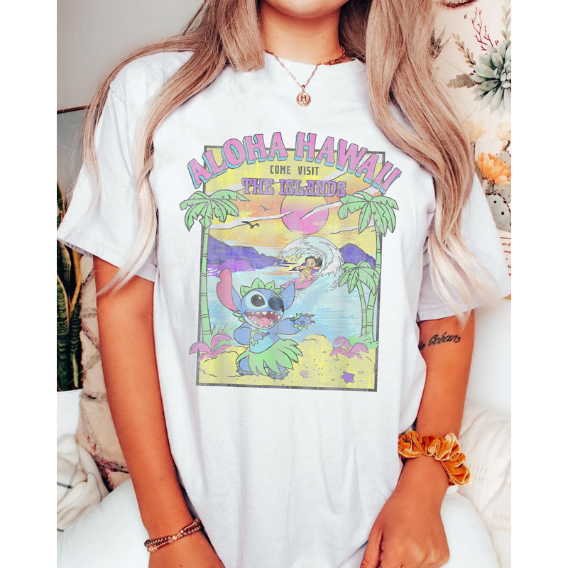Retro Lilo & Stitch Aloha Hawaii Come Visit The Islands Shirt Happy Stitch 626 Day Jun 26th T-shirt Summer Vacation Disneyland Outfits - 1.jpg