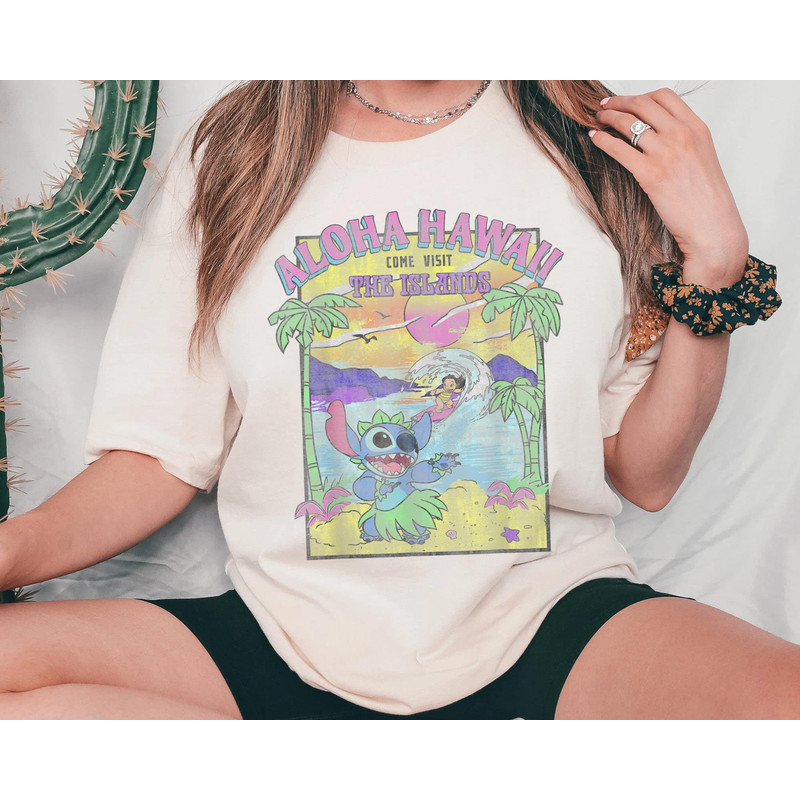 Retro Lilo & Stitch Aloha Hawaii Come Visit The Islands Shirt Happy Stitch 626 Day Jun 26th T-shirt Summer Vacation Disneyland Outfits - 2.jpg