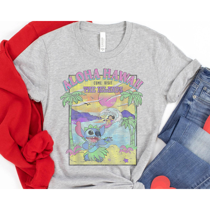 Retro Lilo & Stitch Aloha Hawaii Come Visit The Islands Shirt Happy Stitch 626 Day Jun 26th T-shirt Summer Vacation Disneyland Outfits - 3.jpg