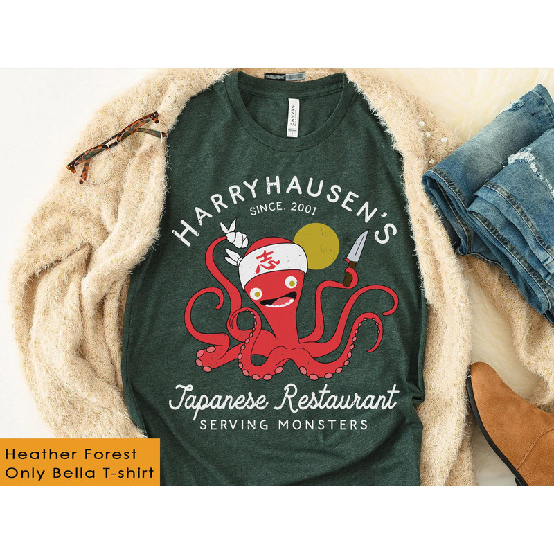Retro Octopus Chef Harryhausen's Japanese Restaurant Shirt  Monsters Inc Disney T-shirt  Walt Disney World Shirt  Disneyland Trip Outfits - 5.jpg