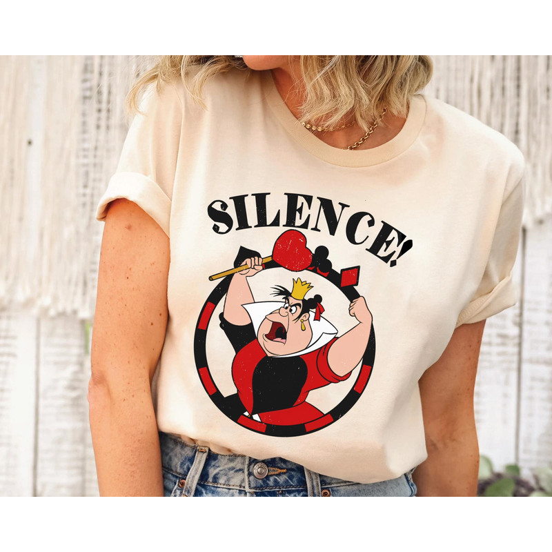 Retro Queen Of Hearts Silence Shirt  Alice In Wonderland Disney Villains T-shirt  Walt Disney World  Disneyland Trip Outfits - 1.jpg