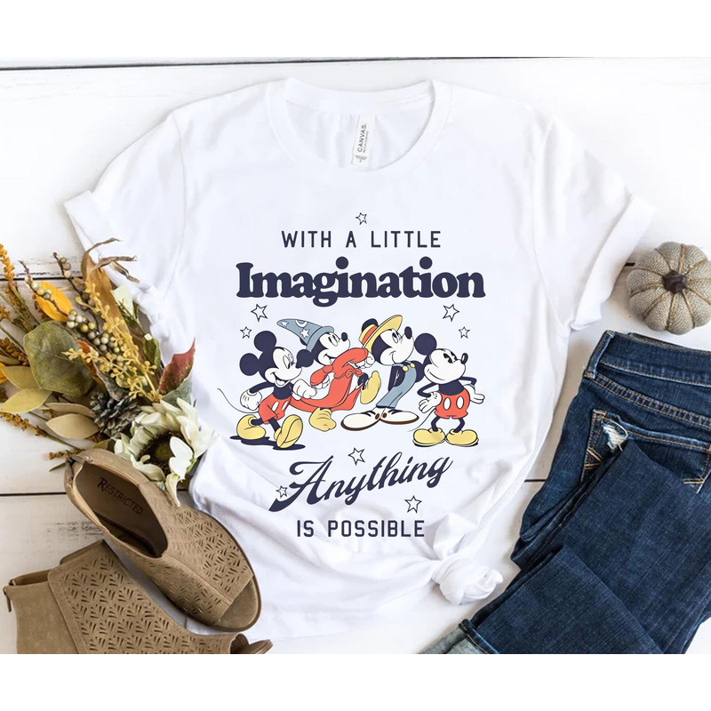 Sorcerer Mickey With Little Imagination Anything Possible Shirt Fantasmic Disneyland Tee Disney's Fantasia T-shirt Hollywood Studios - 5.jpg