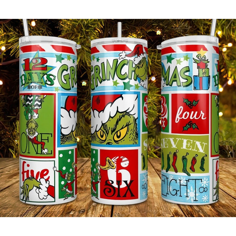 The Grinch Christmas Seamless 20oz Skinny Tumbler Design - Sublimation Designs PNG File Digital.jpg