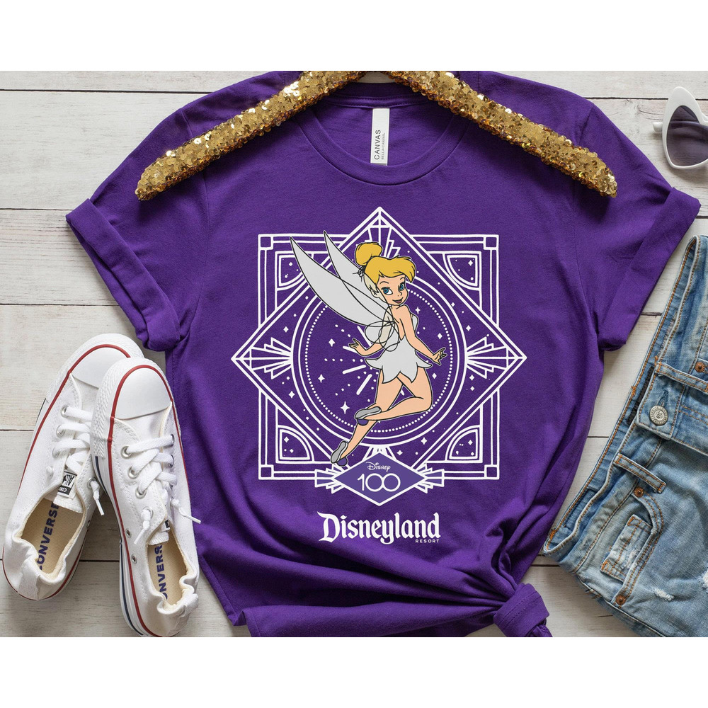 Tinker Bell Disney 100 Years Of Wonder Shirt  Peter Pan Disney100 Tee  Walt Disney Company T-shirt  Disneyland Platinum 100th Anniversary - 1.jpg