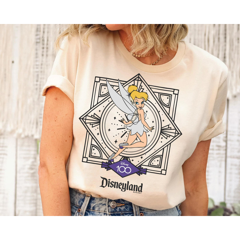 Tinker Bell Disney 100 Years Of Wonder Shirt  Peter Pan Disney100 Tee  Walt Disney Company T-shirt  Disneyland Platinum 100th Anniversary - 4.jpg