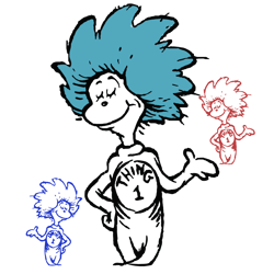 dr seuss thing 1 svg, number 1 svg great for sublimation or cricut & silhouette