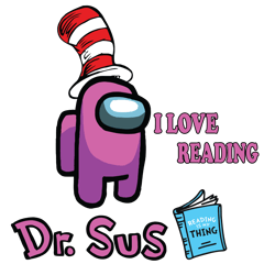 pink dr sus svg digital file, dr seuss among us svg